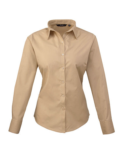 Women´s Poplin Long Sleeve Blouse - Khaki