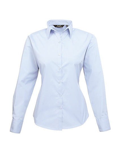 Women´s Poplin Long Sleeve Blouse - Light Blue