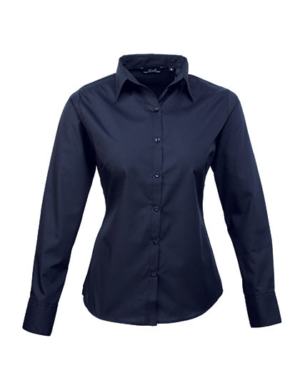 Women´s Poplin Long Sleeve Blouse - Navy