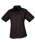 Women´s Poplin Short Sleeve Blouse - Black