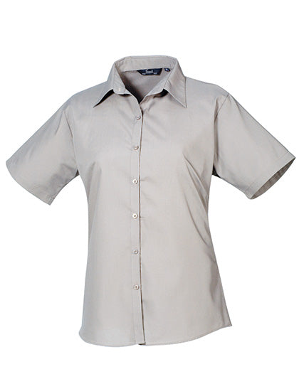 Women´s Poplin Short Sleeve Blouse - Silver