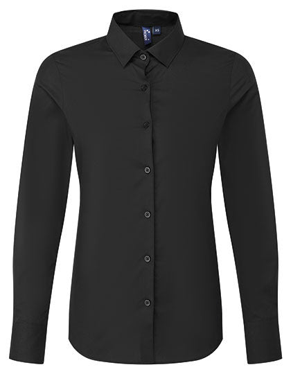 Women's Long Sleeve 'Recyclight' Poplin Shirt - Black