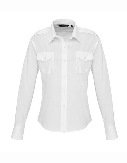 Women's Long Sleeve Pilot Shirt - White