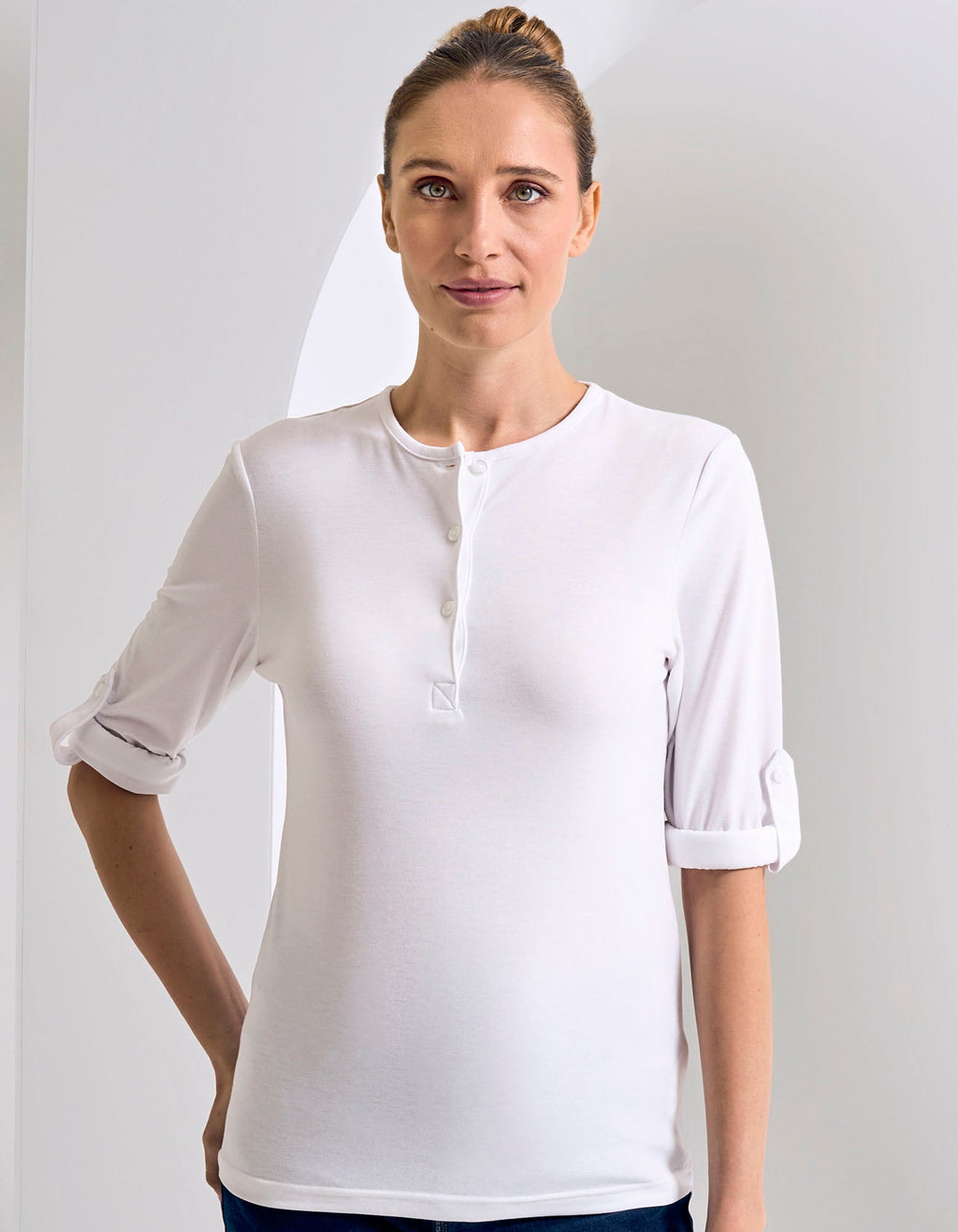 T-Shirt Women´s Long-John Roll Sleeve besticken & bedrucken | Pulsar Workwear