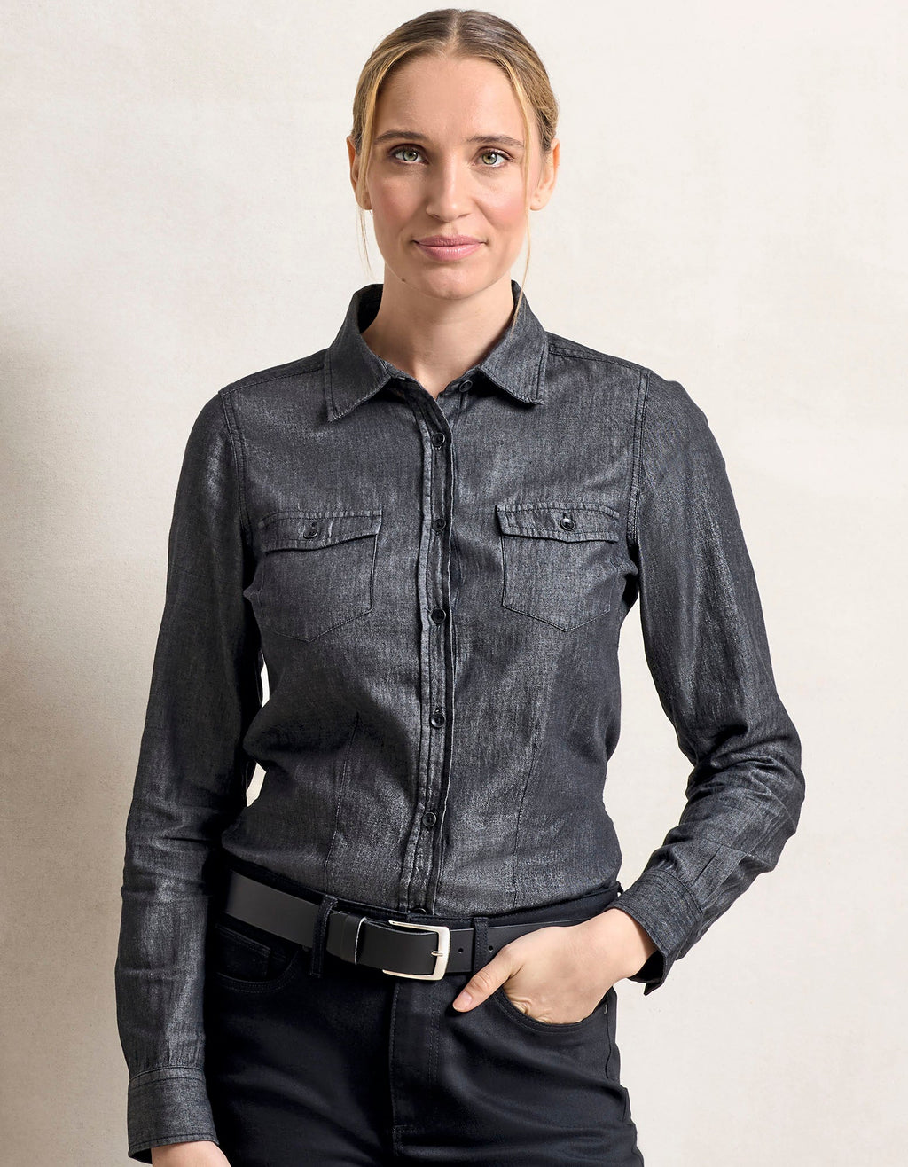 Hemd Women´s Jeans Stitch Denim besticken & bedrucken | Pulsar Workwear