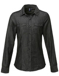 Women´s Jeans Stitch Denim Shirt - Black Denim