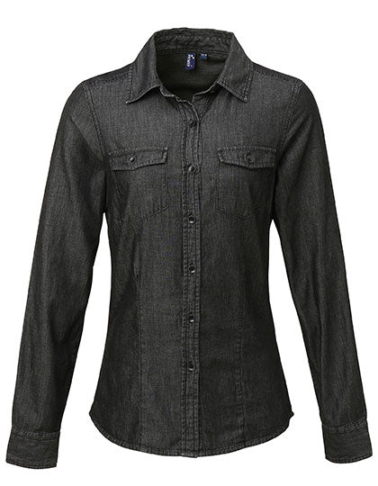 Women´s Jeans Stitch Denim Shirt - Black Denim