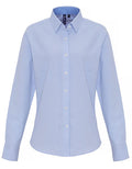 Women´s Cotton Rich Oxford Stripes Shirt - White/Oxford Blue