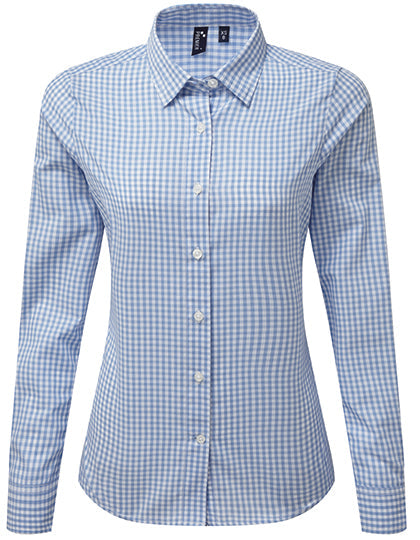Women´s Maxton Check Long Sleeve Shirt - Light Blue/White