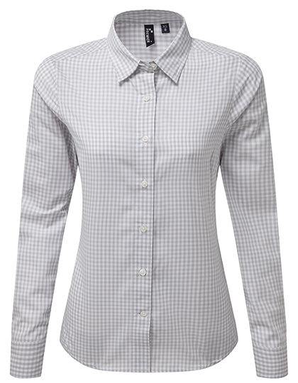 Women´s Maxton Check Long Sleeve Shirt - Silver/White