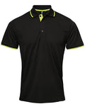 Men's Contrast Coolchecker Polo - Black/Lime