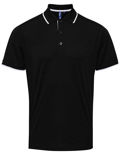 Men's Contrast Coolchecker Polo - Black/White