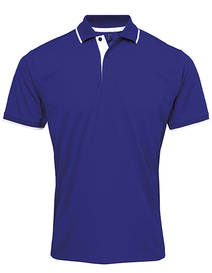 Men's Contrast Coolchecker Polo - Royal/White