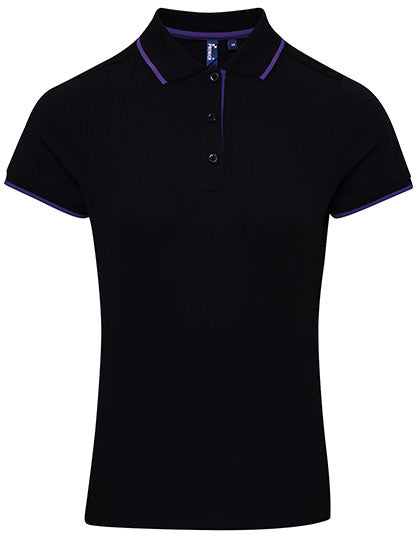 Women´s Contrast Coolchecker® Polo - Black/Purple