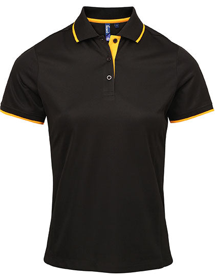 Women´s Contrast Coolchecker® Polo - Black/Sunflower