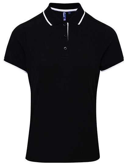 Women´s Contrast Coolchecker® Polo - Black/White