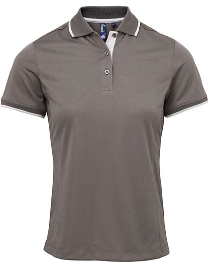 Women´s Contrast Coolchecker® Polo - Dark Grey/Silver