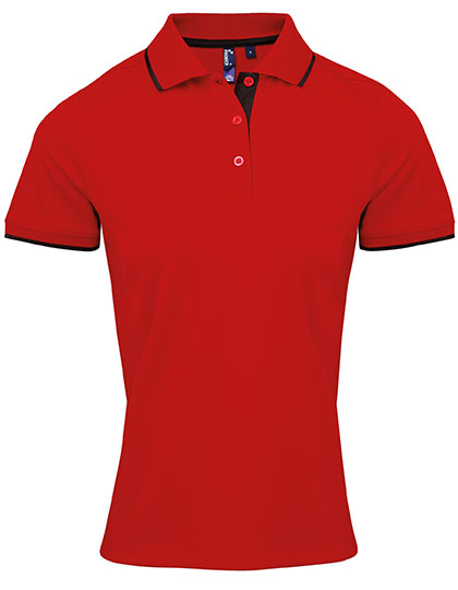 Women´s Contrast Coolchecker® Polo - Red/Black