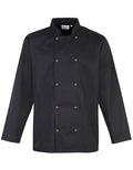 Chef's Long Sleeve Stud Jacket - Black