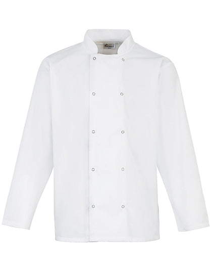 Chef's Long Sleeve Stud Jacket - White