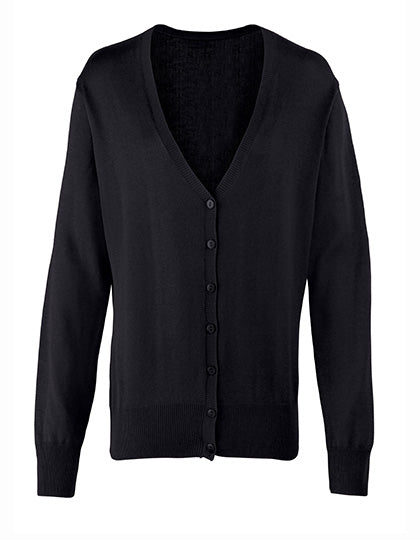 Women's Button Through Knitted Cardigan - Black