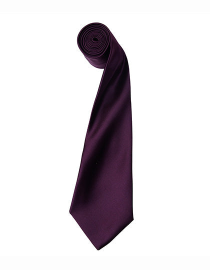 Colours Collection Satin Tie - Aubergine