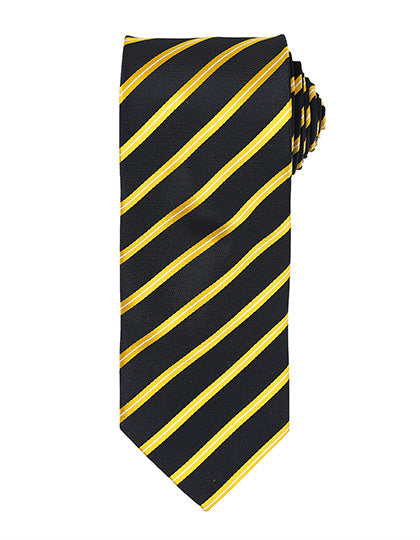Sports Stripe Tie - Black/Gold