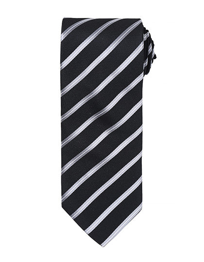 Sports Stripe Tie - Black/Silver