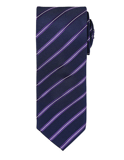 Sports Stripe Tie - Navy/Purple