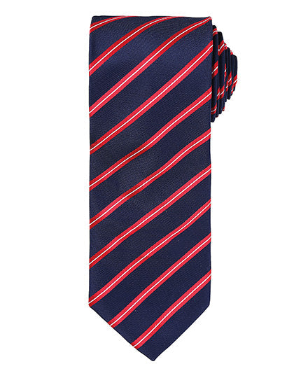 Sports Stripe Tie - Navy/Red