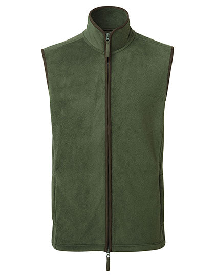 Men's Artisan Fleece Gilet - Moss Green/Brown