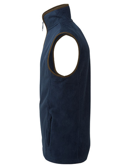 Men's Artisan Fleece Gilet - Navy/Brown