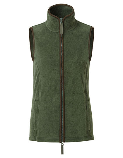 Women's Artisan Fleece Gilet - Moss Green/Brown