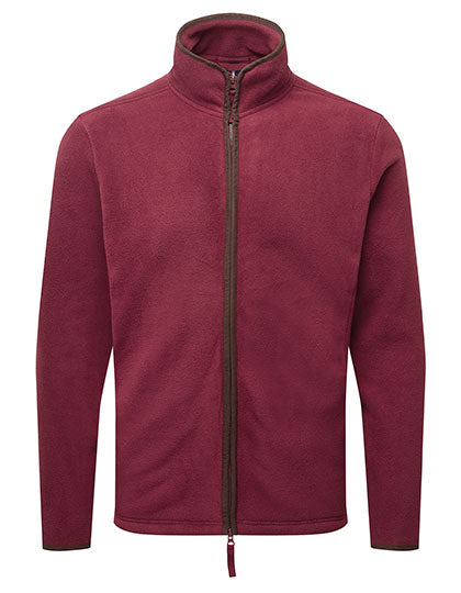 Men´s ´Artisan´ Fleece Jacket - Burgundy/Brown