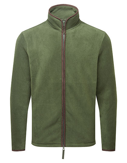 Men´s ´Artisan´ Fleece Jacket - Moss Green/Brown