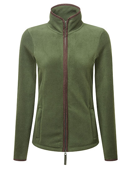 Women´s 'Artisan' Fleece Jacket - Moss Green/Brown