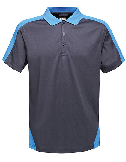 Contrast Coolweave Polo - Navy/New Royal