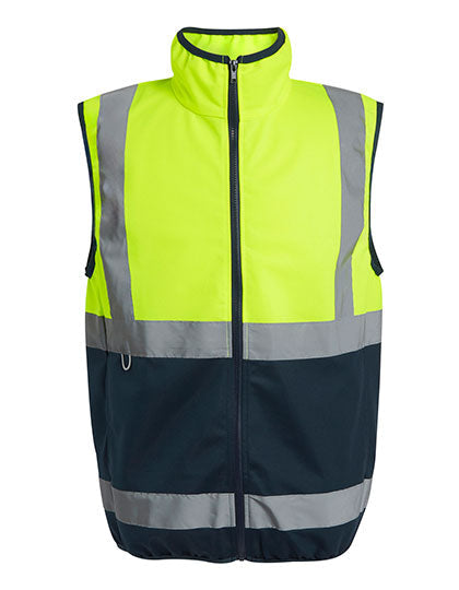 Pro Hi-Vis Full Zip Gilet - Yellow/Navy
