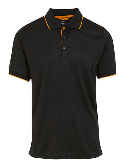 Navigate Short Sleeve Polo - Black/Orange Pop