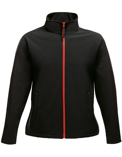 Women Ablaze Printable Softshell Jacket - Black/Classic Red
