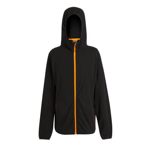 Navigate Hooded Full Zip Fleece - Black/Orange Pop