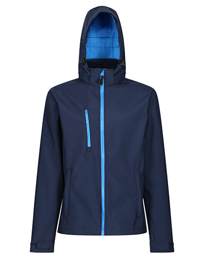 Venturer 3-Layer Printable Hooded Softshell Jacket - Navy/French Blue