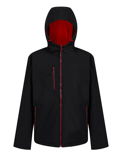 Navigate 2-Layer Hooded Softshell Jacket - Black/Classic Red