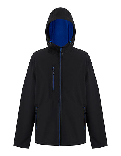 Navigate 2-Layer Hooded Softshell Jacket - Black/New Royal