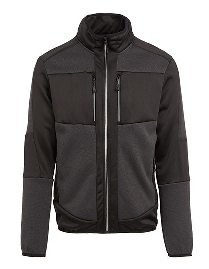 E-volve Unisex Knit Effect Stretch Midlayer Jacket - Ash (Heather)/Black