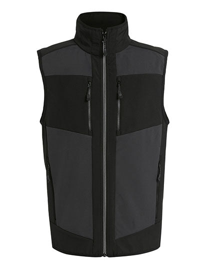 E-volve Unisex 2-Layer Softshell Bodywarmer - Ash (Heather)/Black